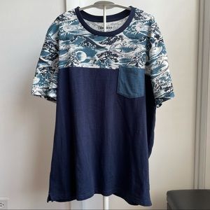 Express Blue Tropical Printed T-Shirt